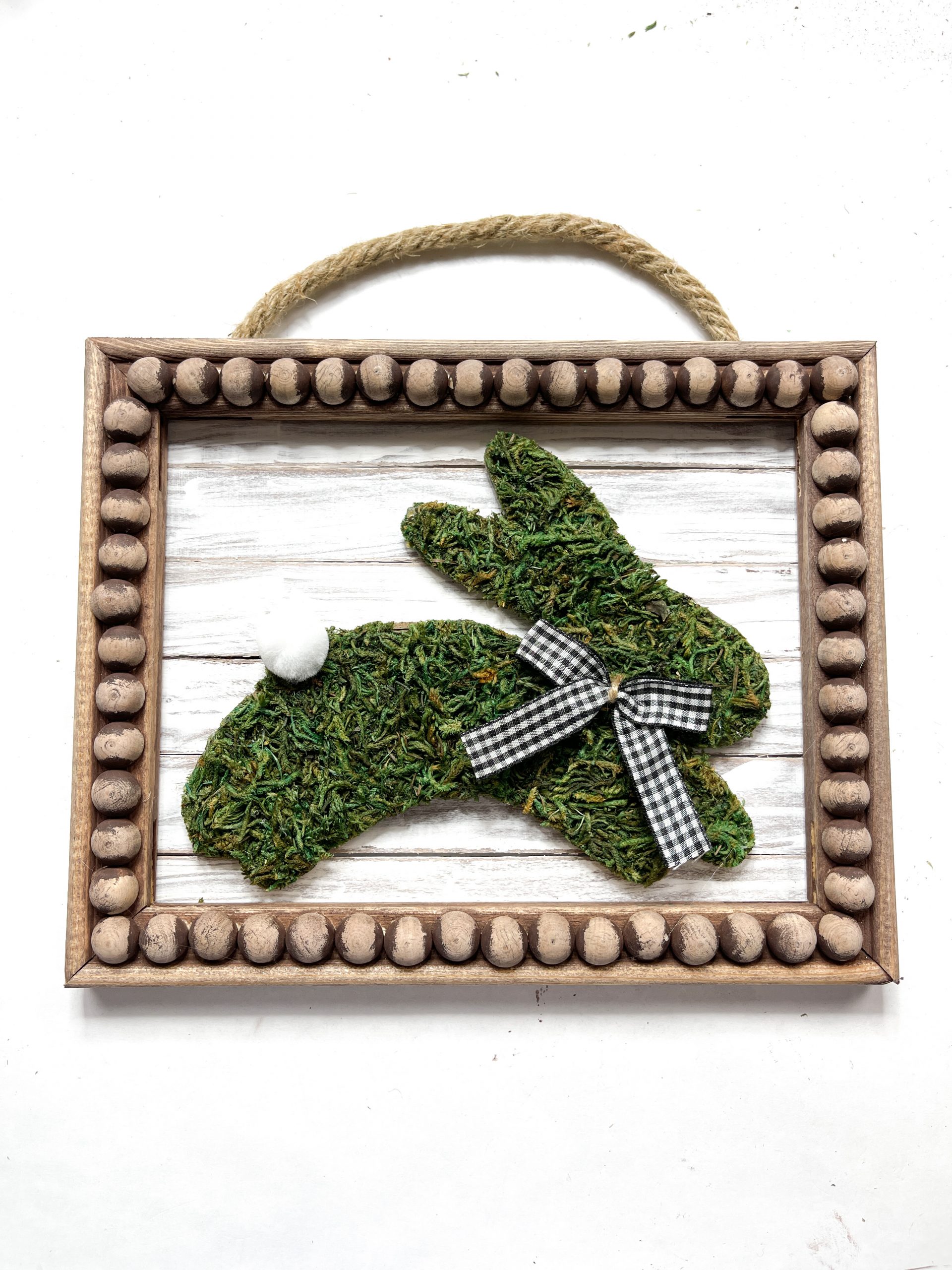 DIY Mossy Bunny Sign