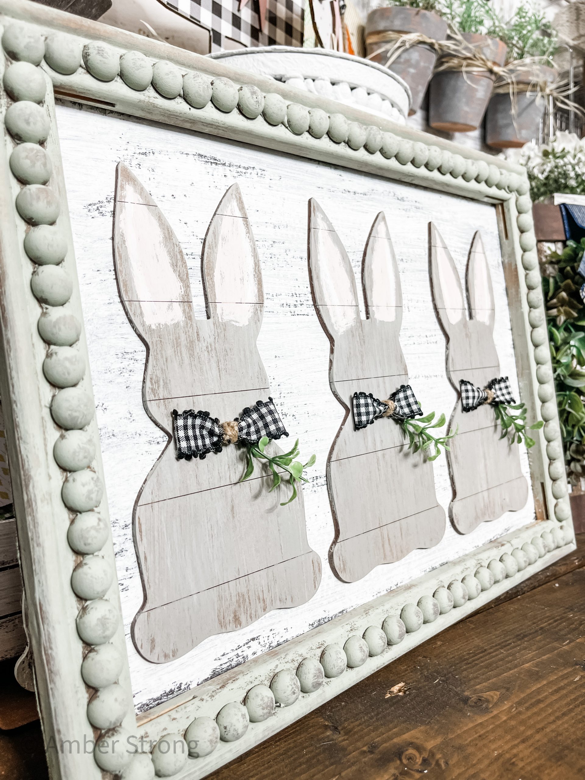 Neutral Shiplap Bunnies Decor