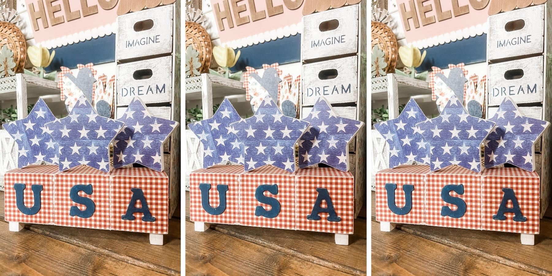 USA Patriotic Shelf Sitter