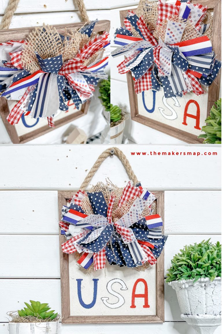 Reverse Canvas Patriotic USA Home Decor Easy Decor DIY Tutorial