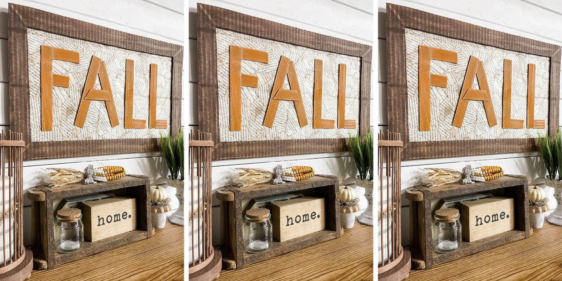 Cardboard Craft Fall Sign