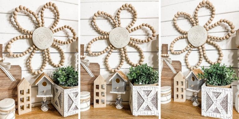 Wood Bead Flower – Neutral Home Decor