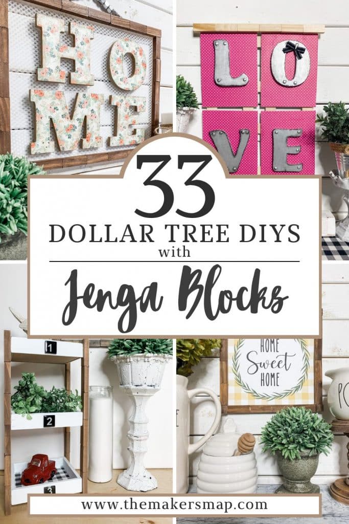 33 Jenga Block Crafts DIY Dollar Tree Year round and holiday DIY