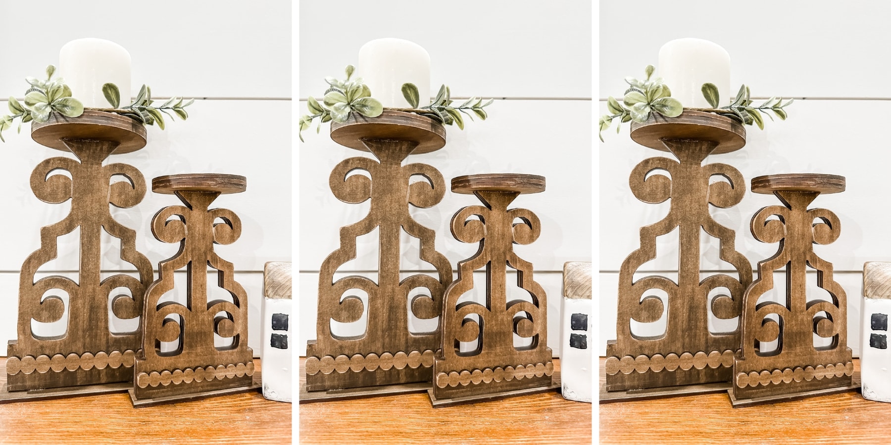 DIY Wood Candle Stands