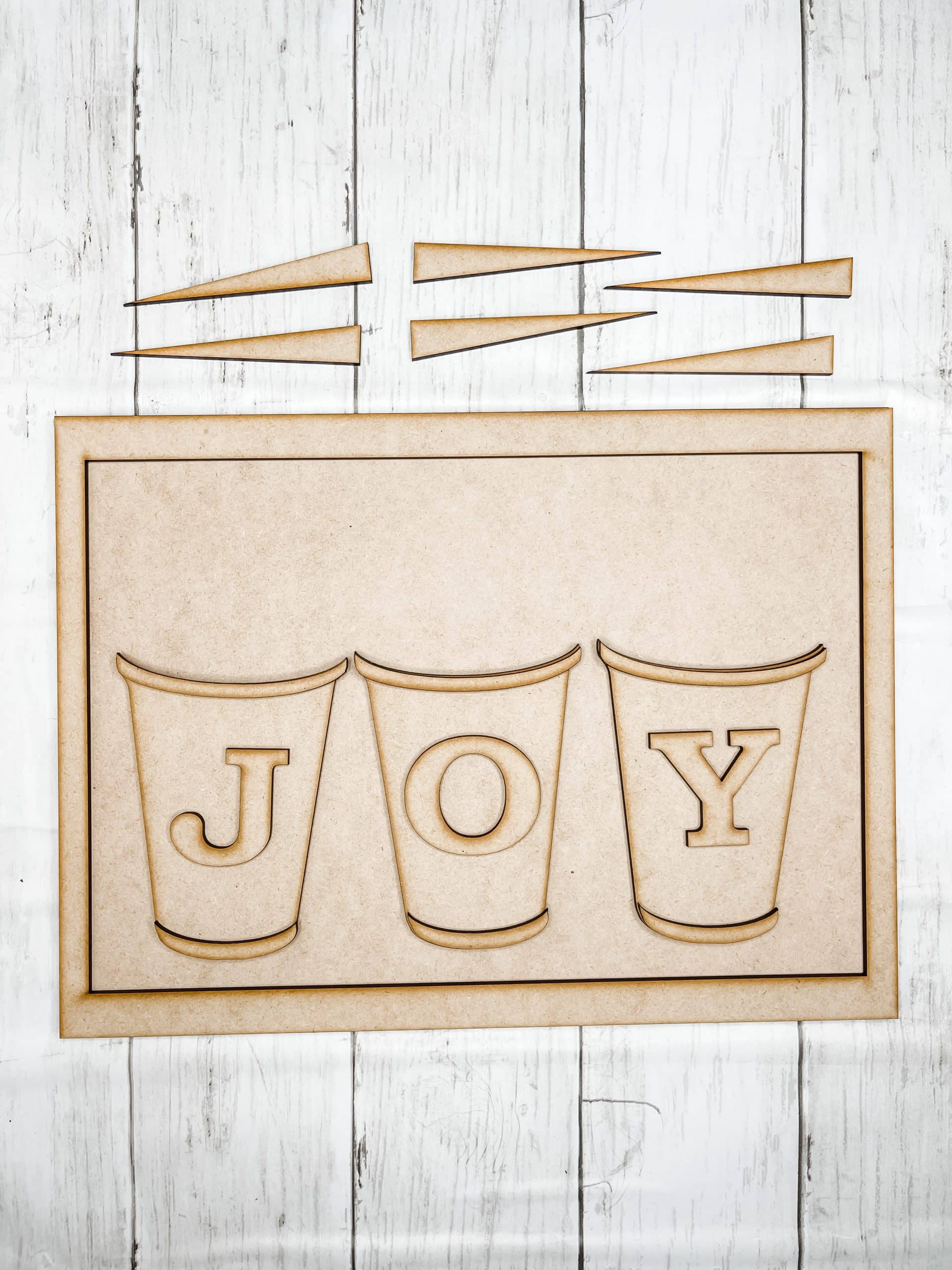 3D joy buckets sign