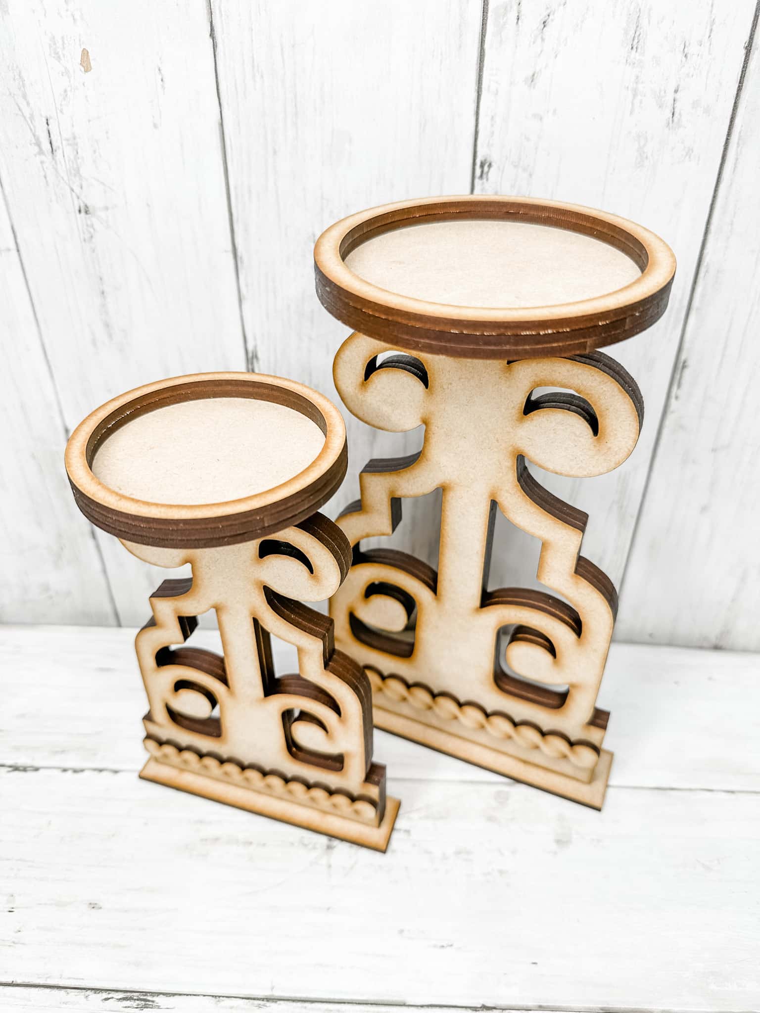 DIY Wood Candle Stands