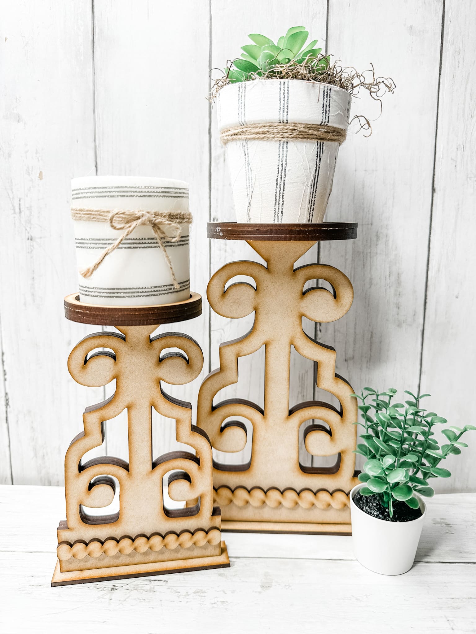 DIY Wood Candle Stands