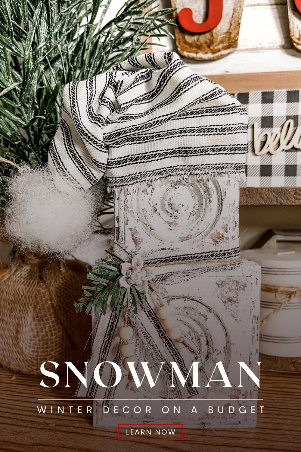 Rosette Snowman Winter Wood Craft