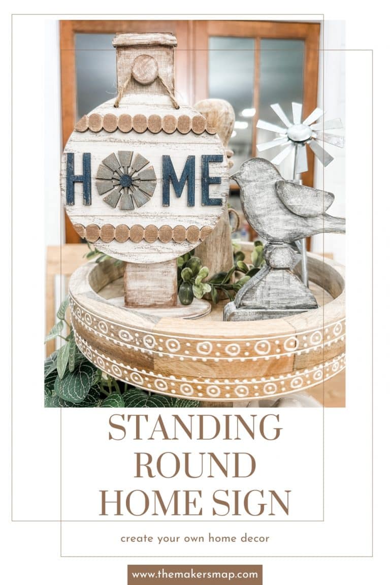 Standing Round Home Sign Easy DIY Tutorial