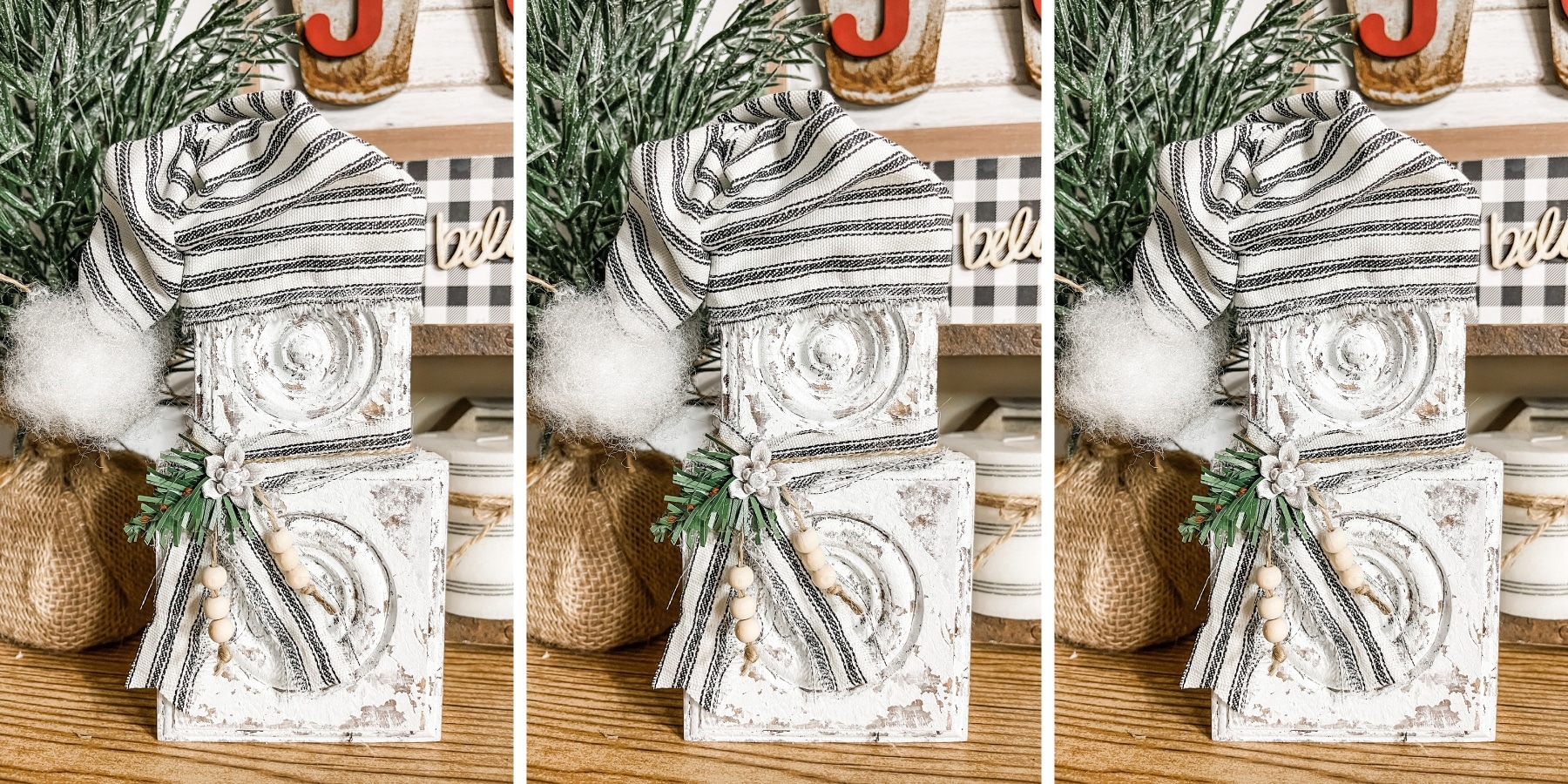 Rosette Snowman Winter Wood Craft