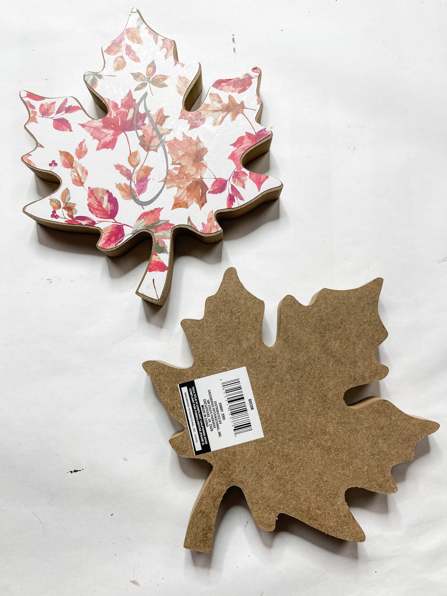 Decoupaged Decorative Leaves for Fall