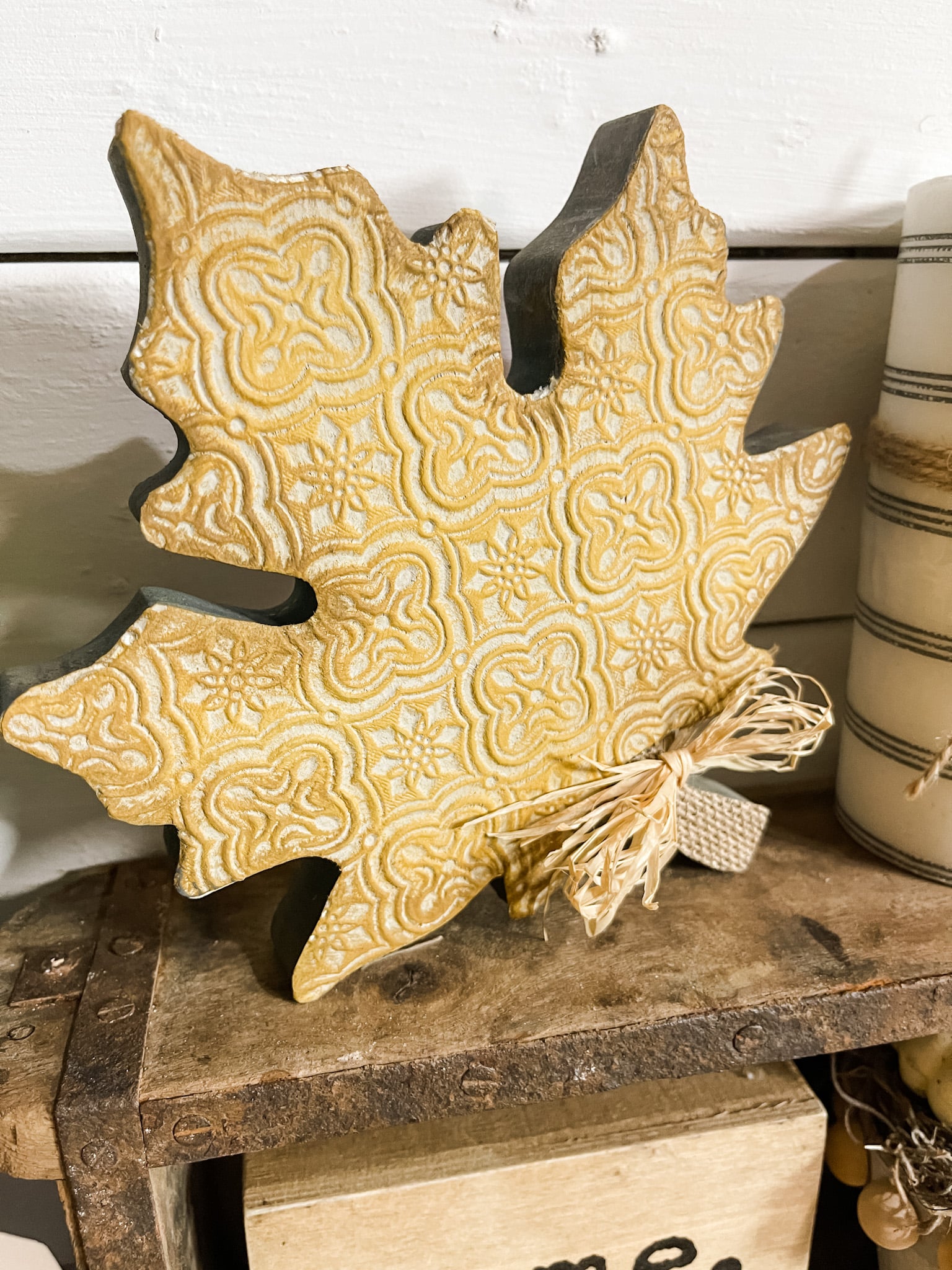 Decoupaged Decorative Leaves for Fall