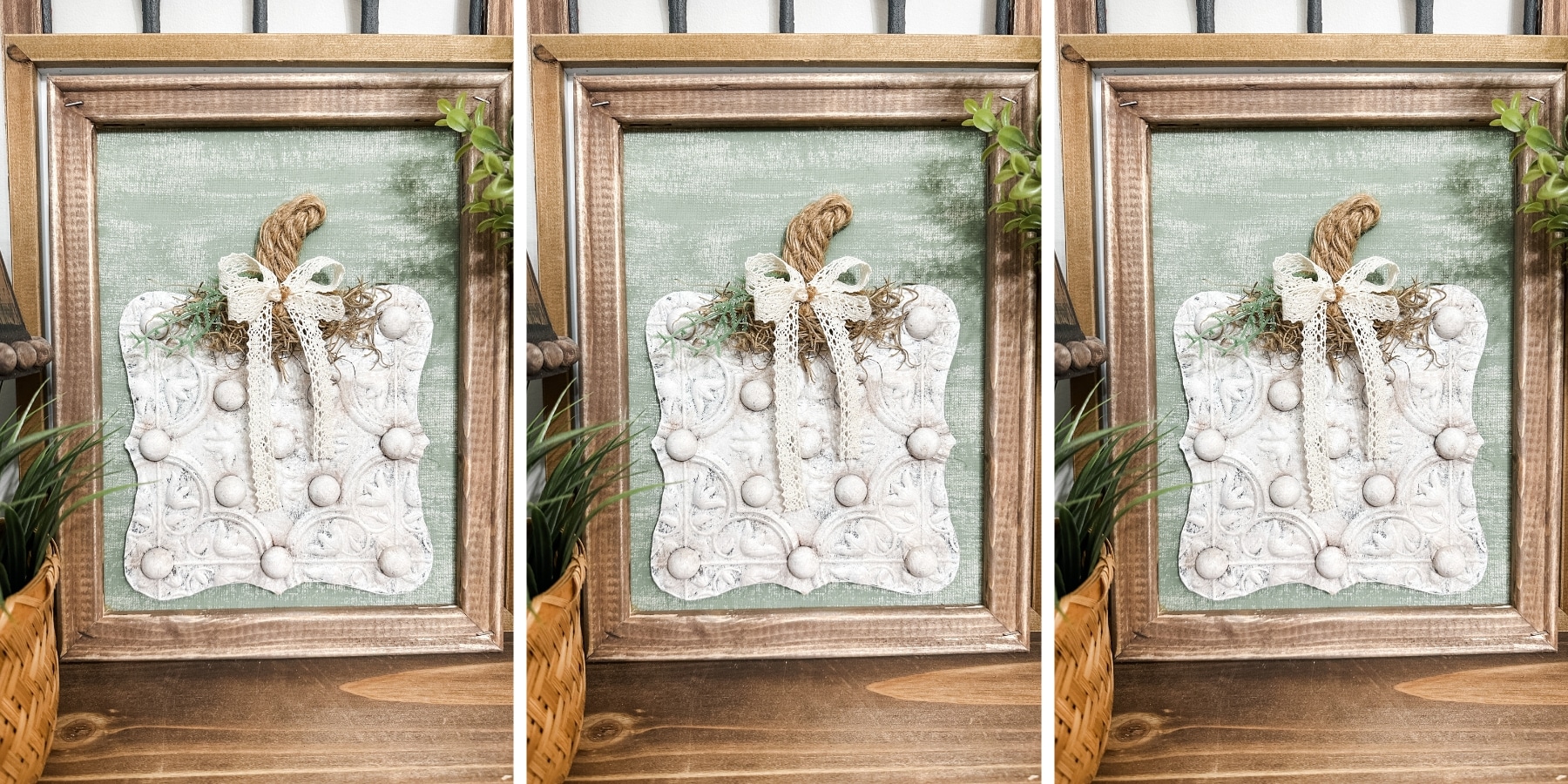 Decorative Framed Pumpkin