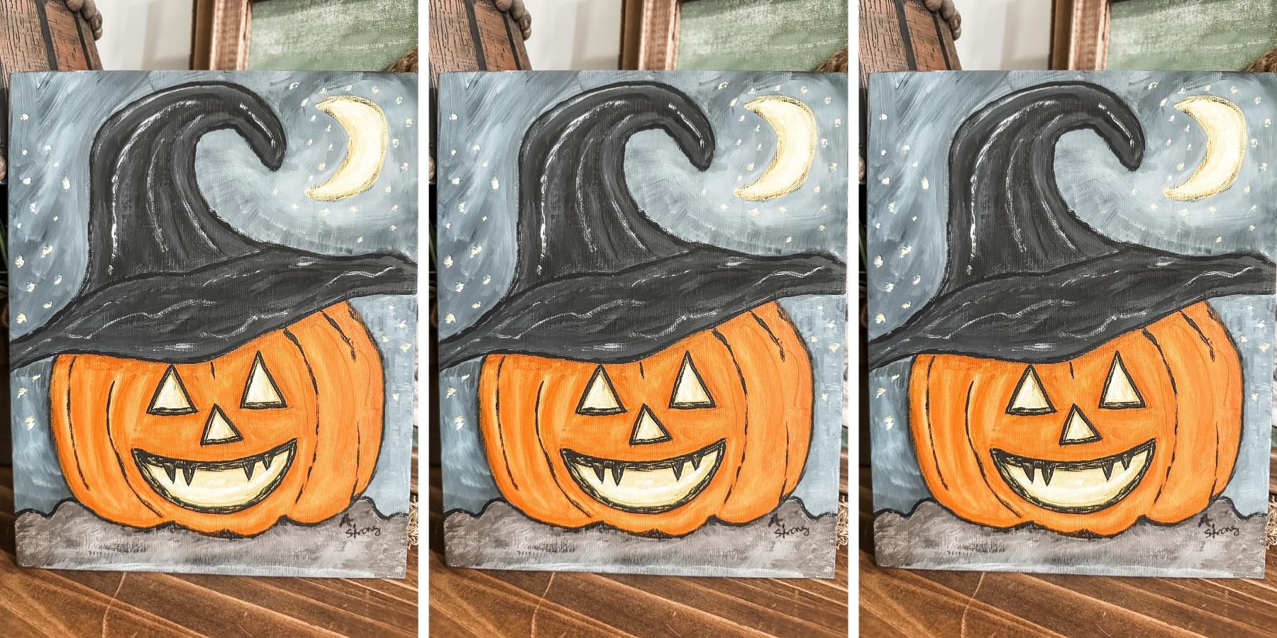 DIY Jack-O-Lantern Acrylic Painting