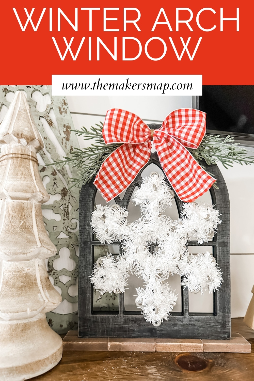 Dollar Tree Arch Window Winter Decor