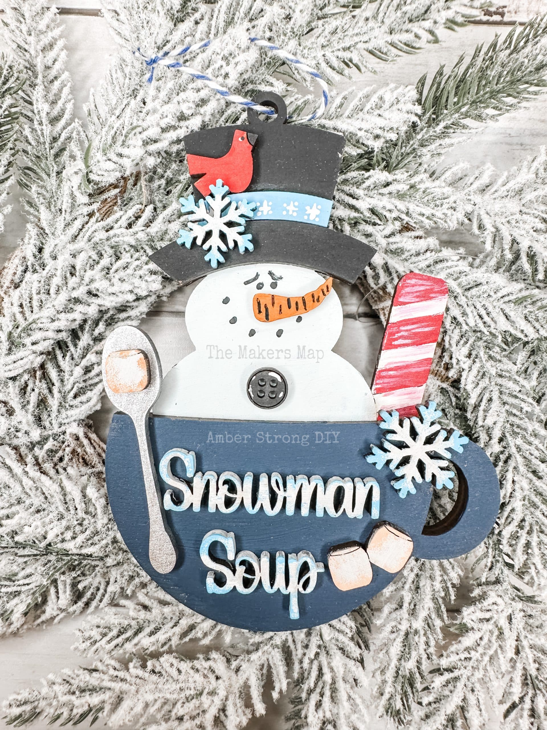 Whimsical Snowman Soup Ornament DIY