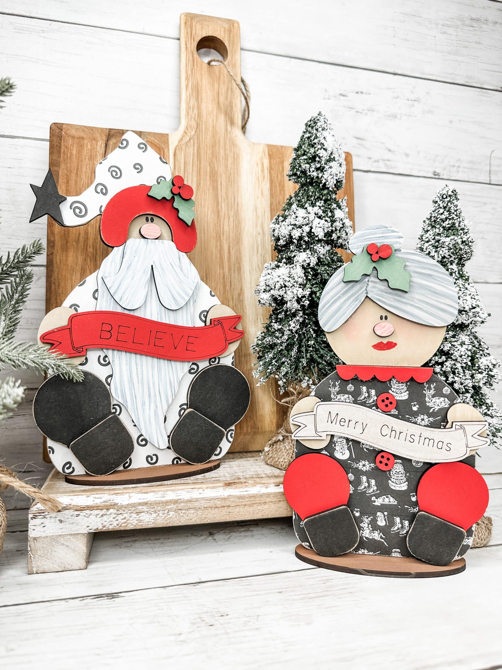 Decorative Grandma and Grandpa Claus