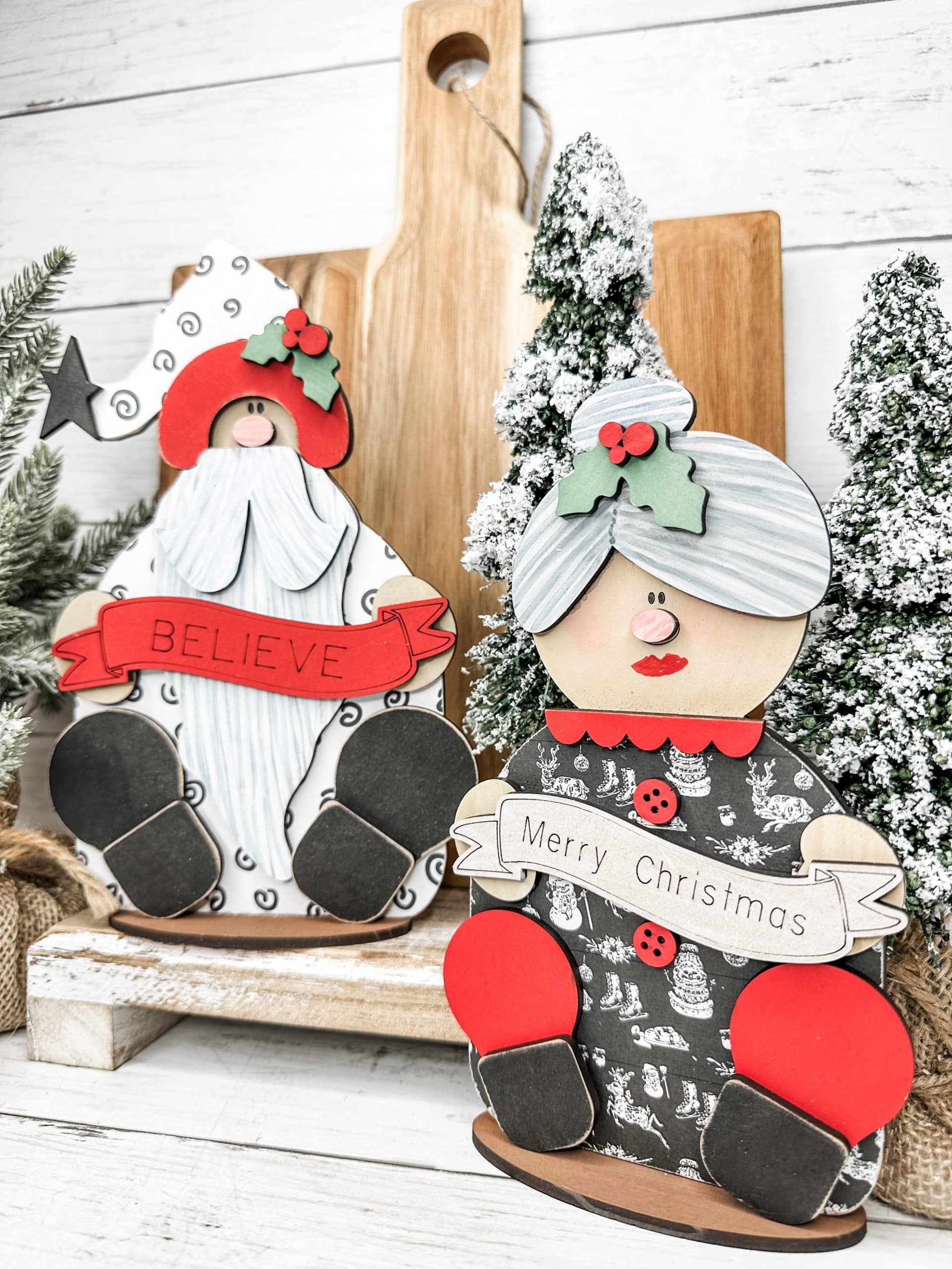 Decorative Grandma and Grandpa Claus