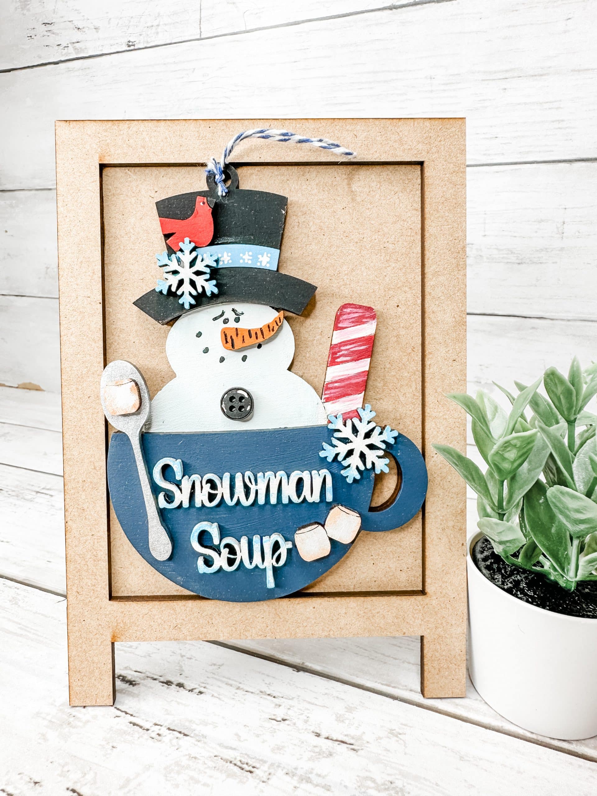 Whimsical Snowman Soup Ornament DIY