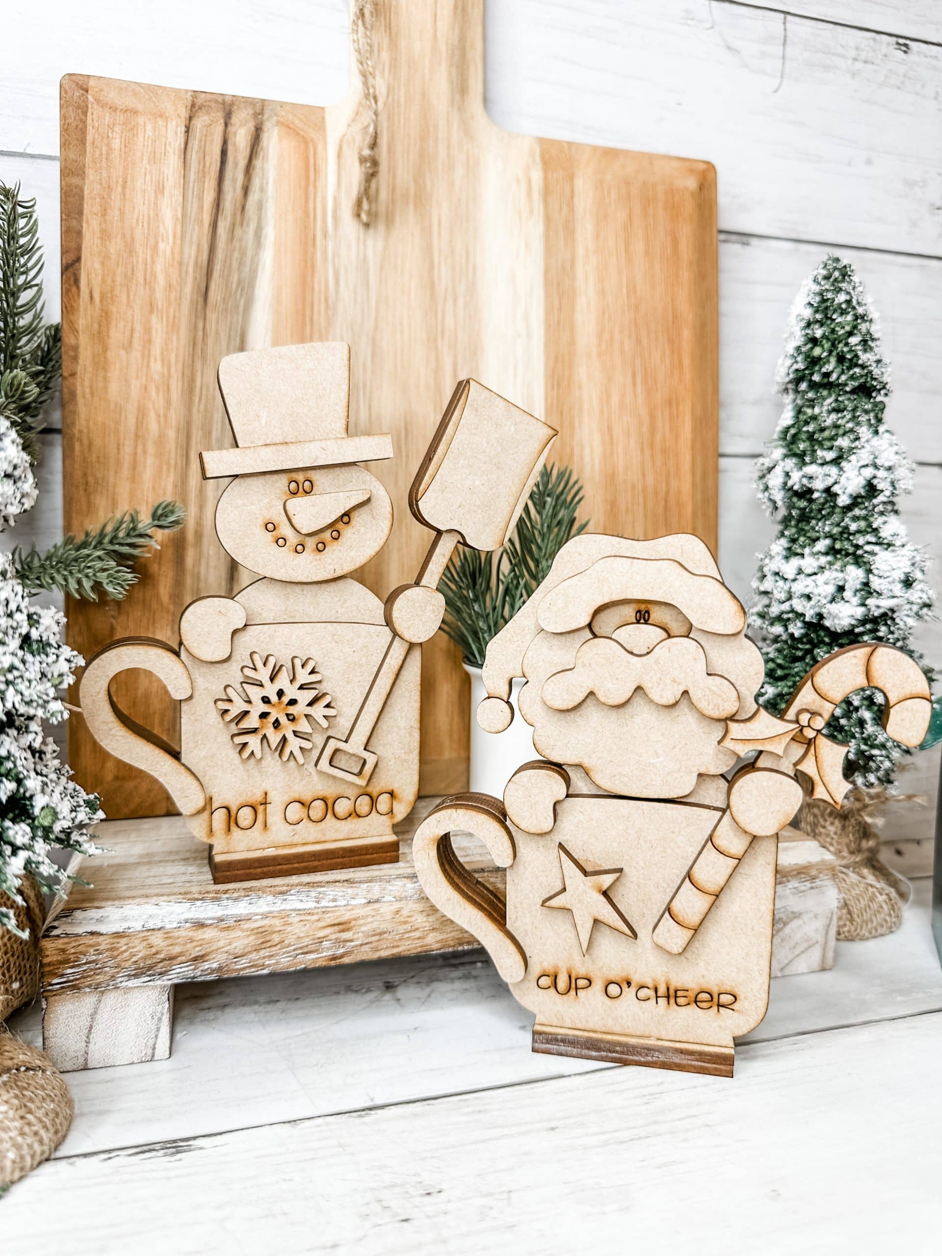 Mini Snowman and Santa Shelf Sitters