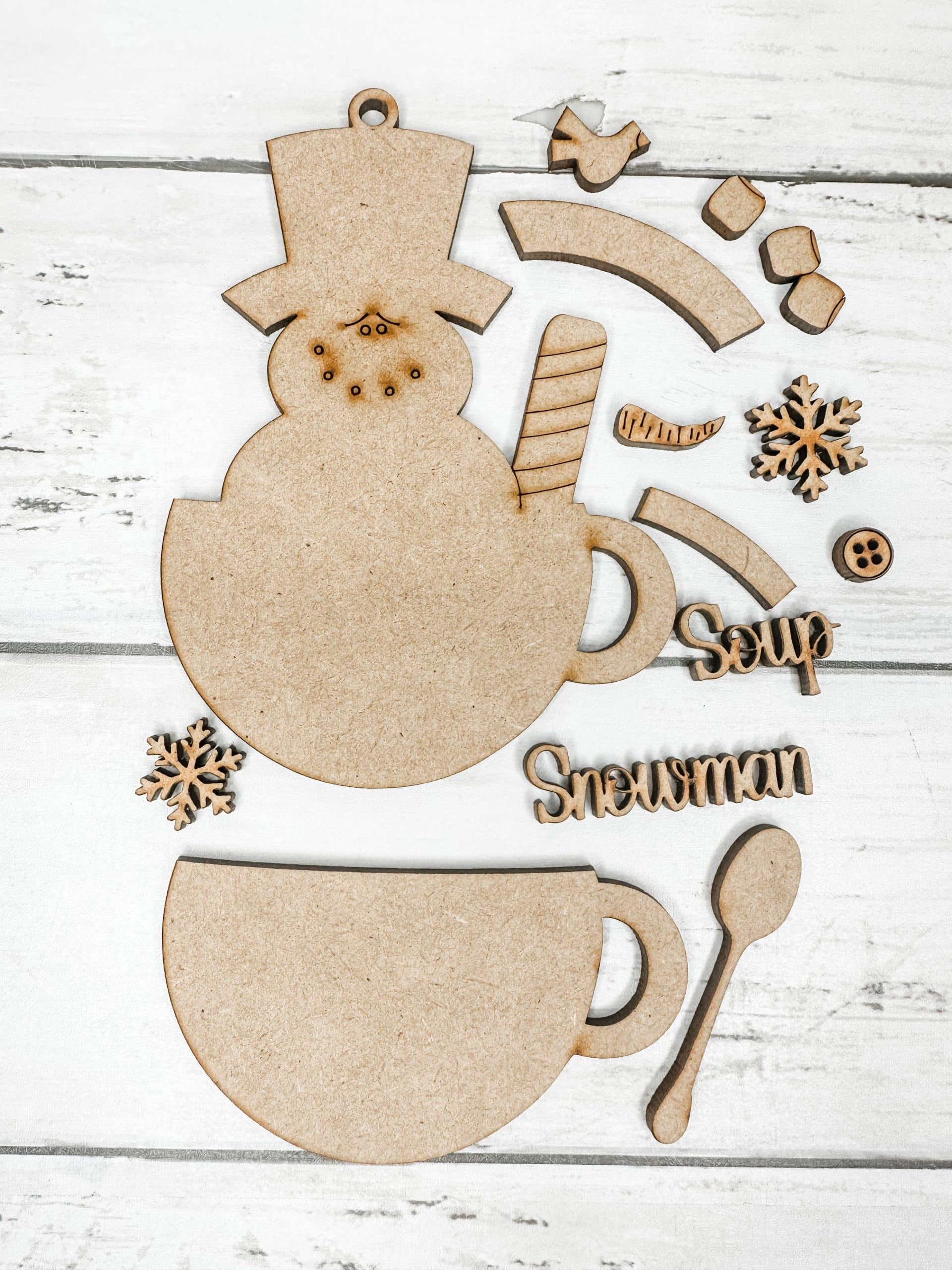 Whimsical Snowman Soup Ornament DIY