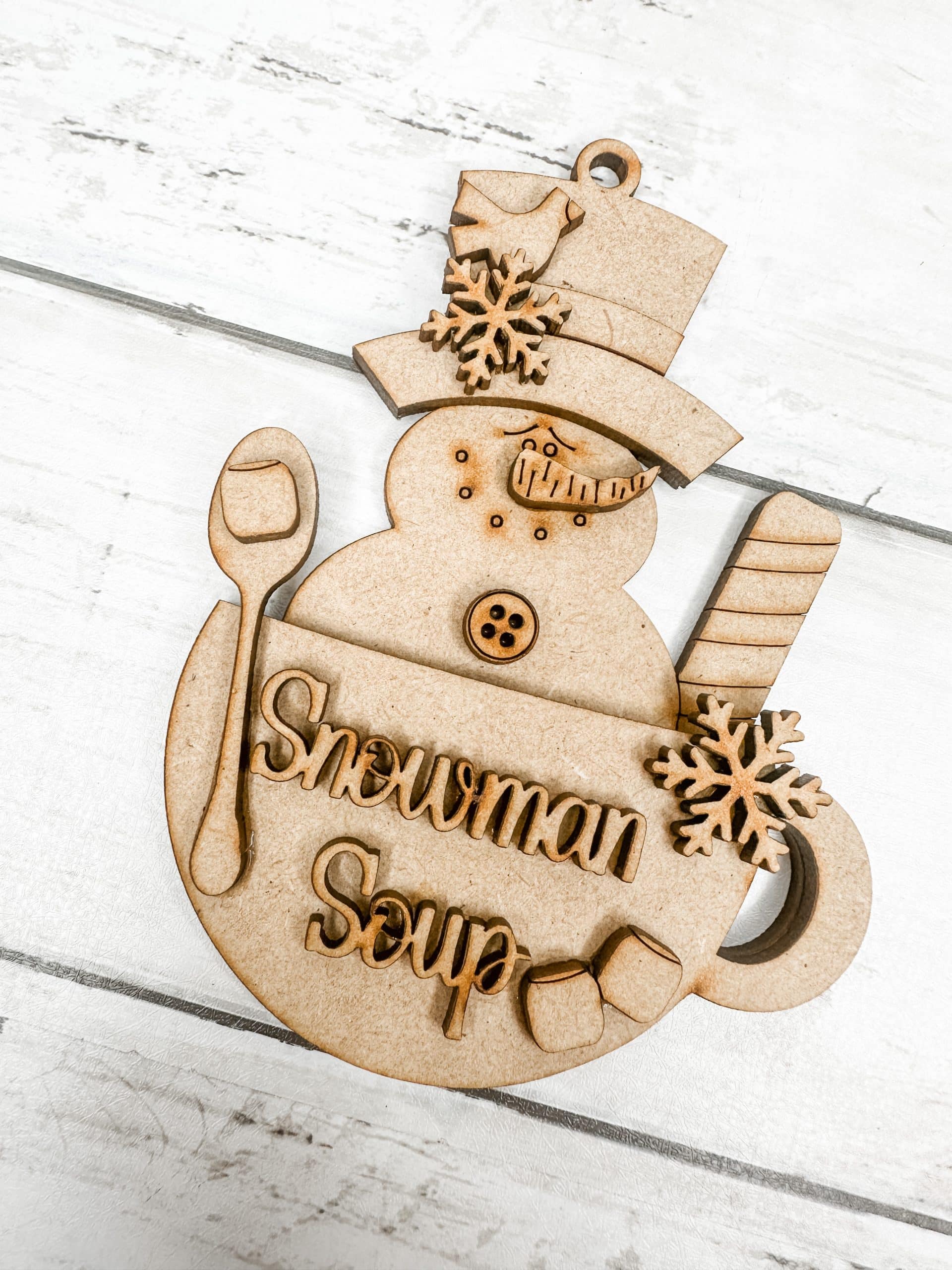 Whimsical Snowman Soup Ornament DIY