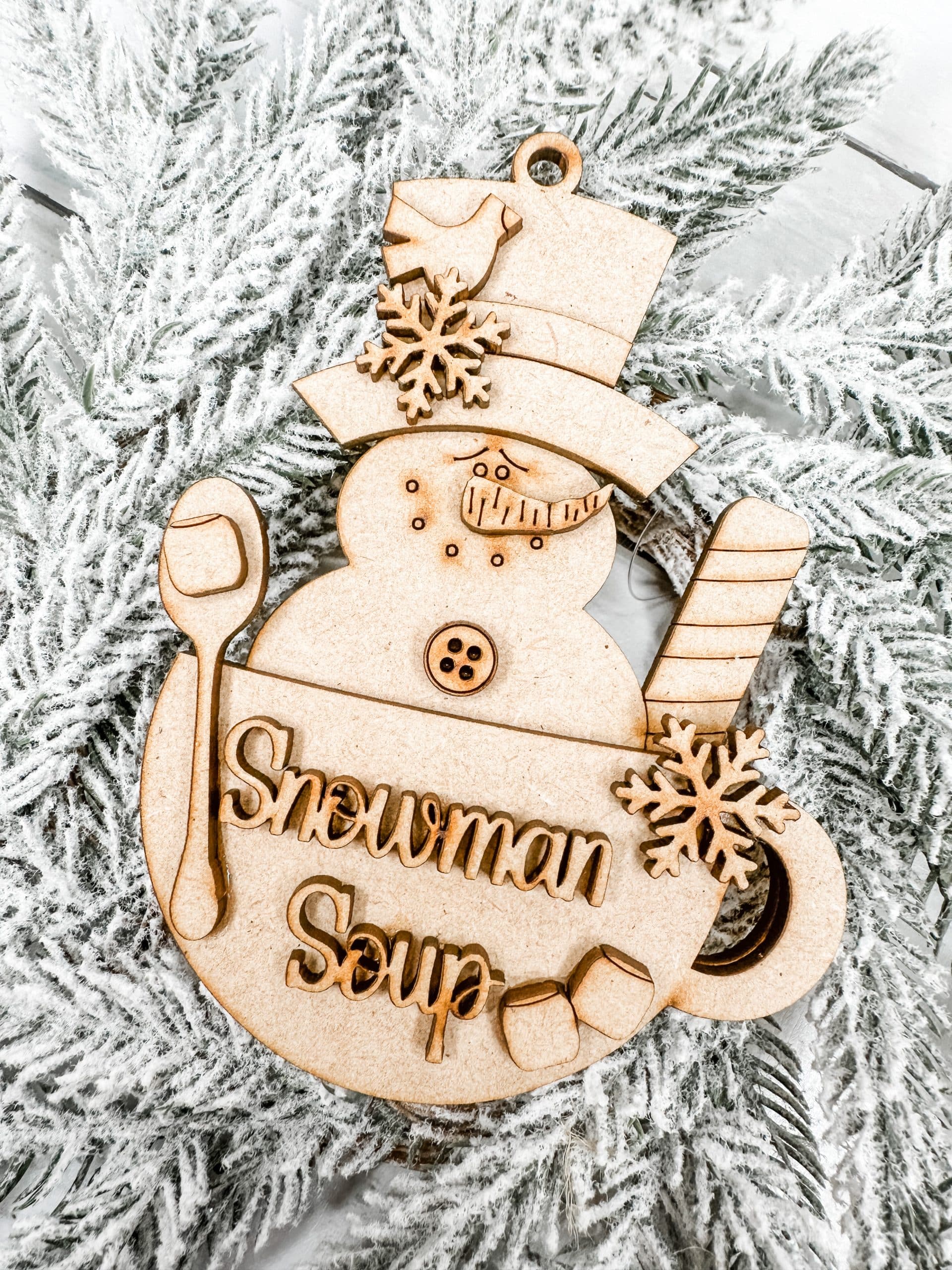 Whimsical Snowman Soup Ornament DIY