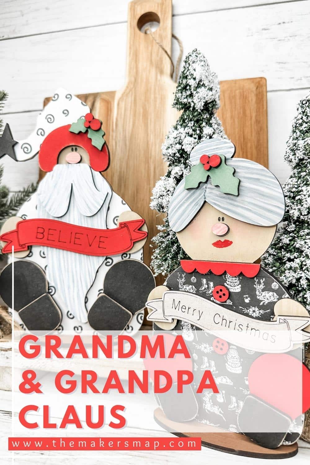 Decorative Grandma and Grandpa Claus
