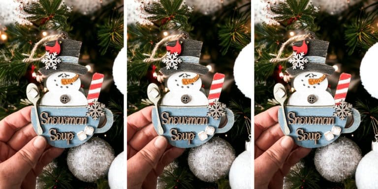 Whimsical Snowman Soup Ornament DIY