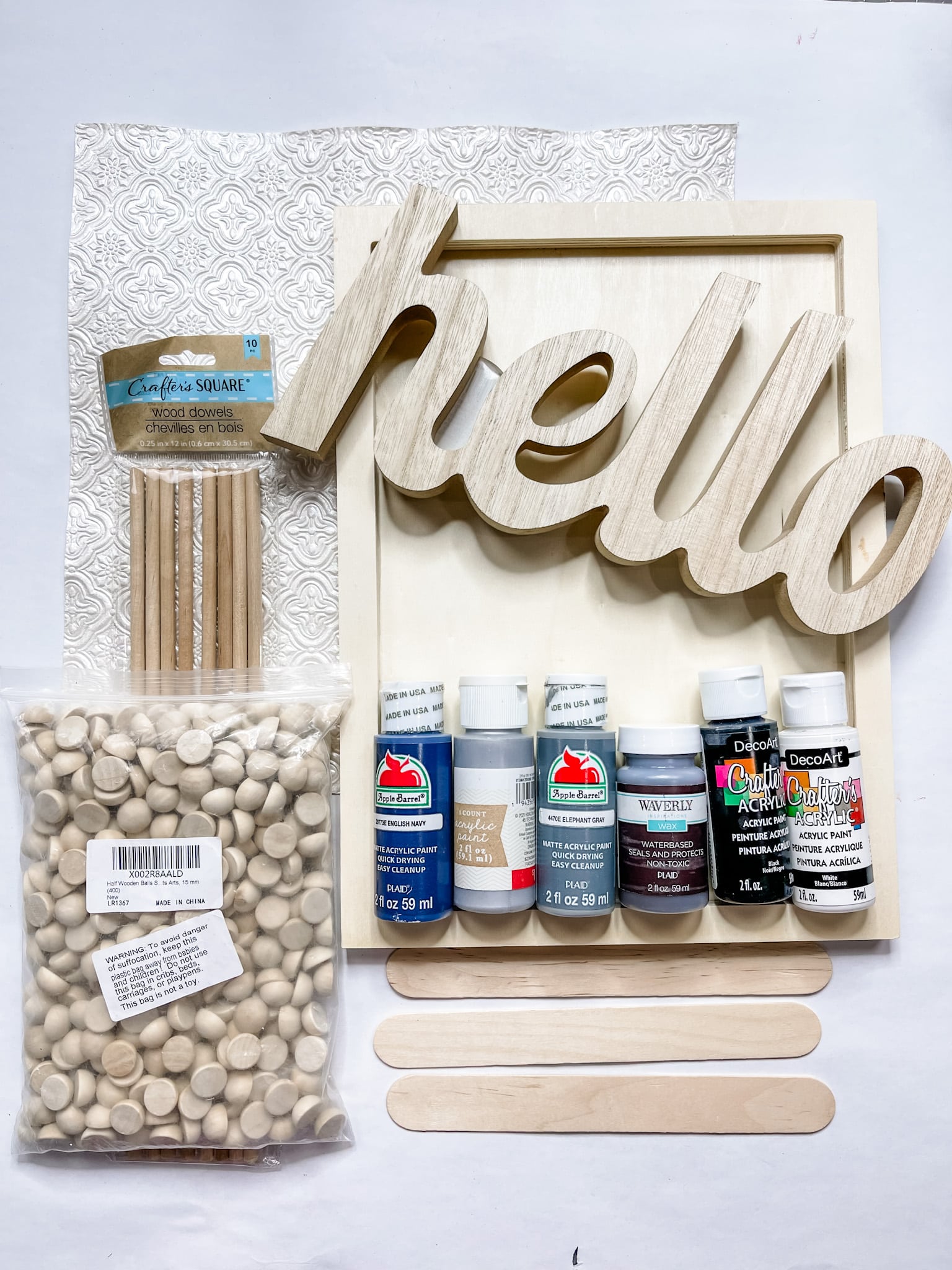 DIY Beaded Hello Wall Sign