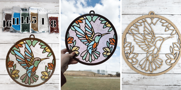 DIY Faux Stained Glass Hummingbird Sun Catcher