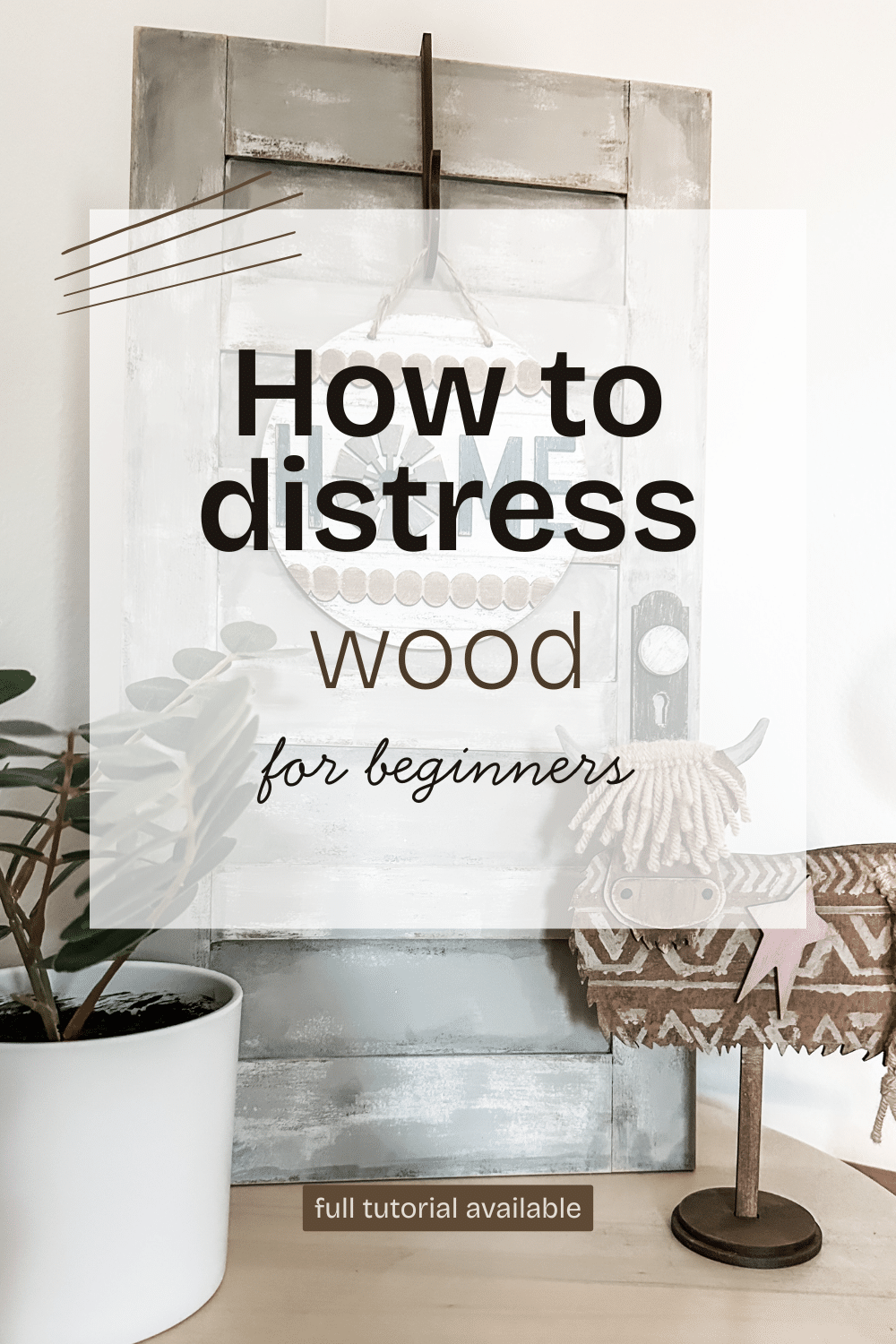 Creating a distressed wood finish on a Mini 5 Panel Door
