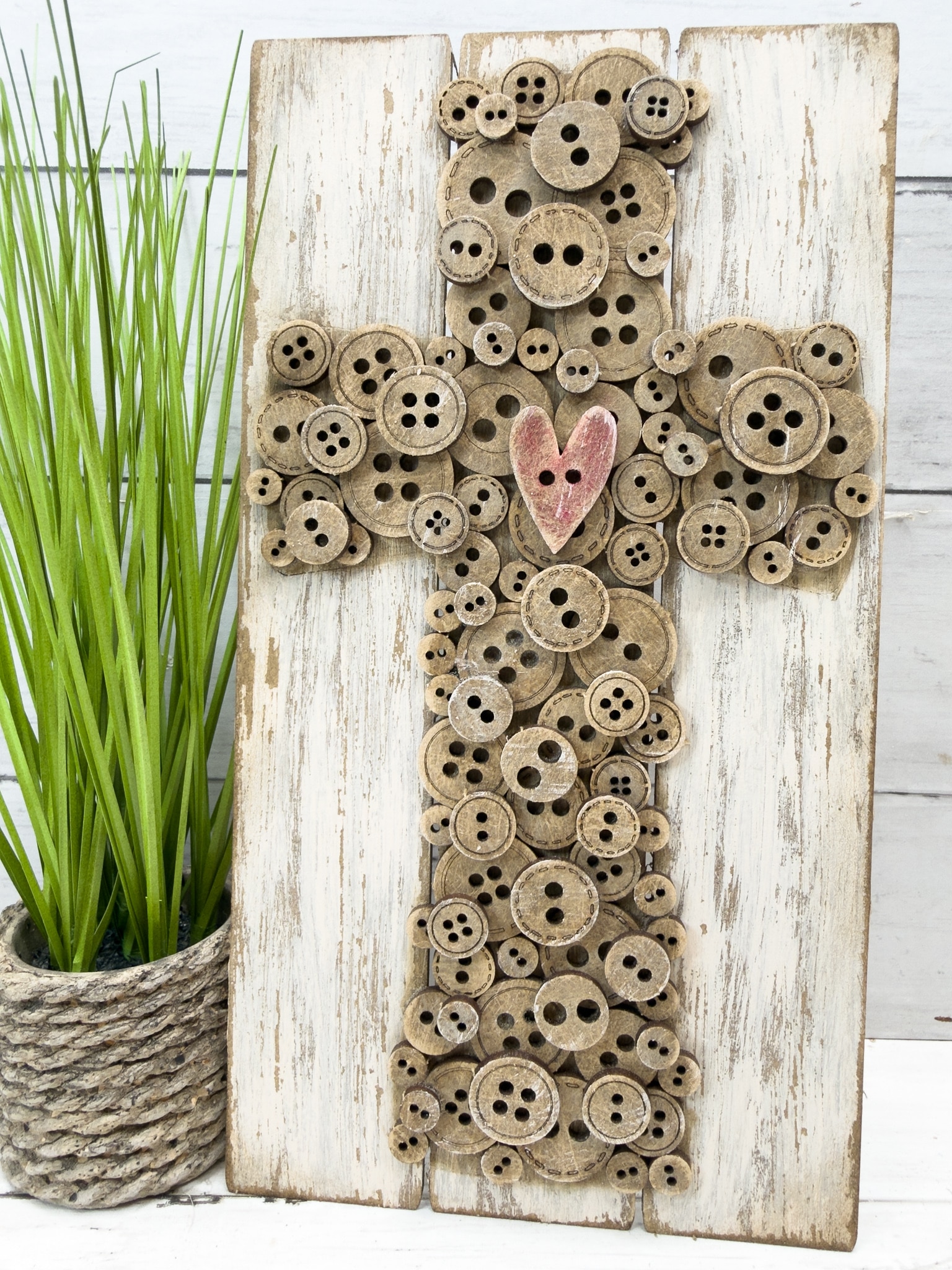Easy Faith-Based Wall Decor Tutorial: Rustic Buttons Cross DIY Kit