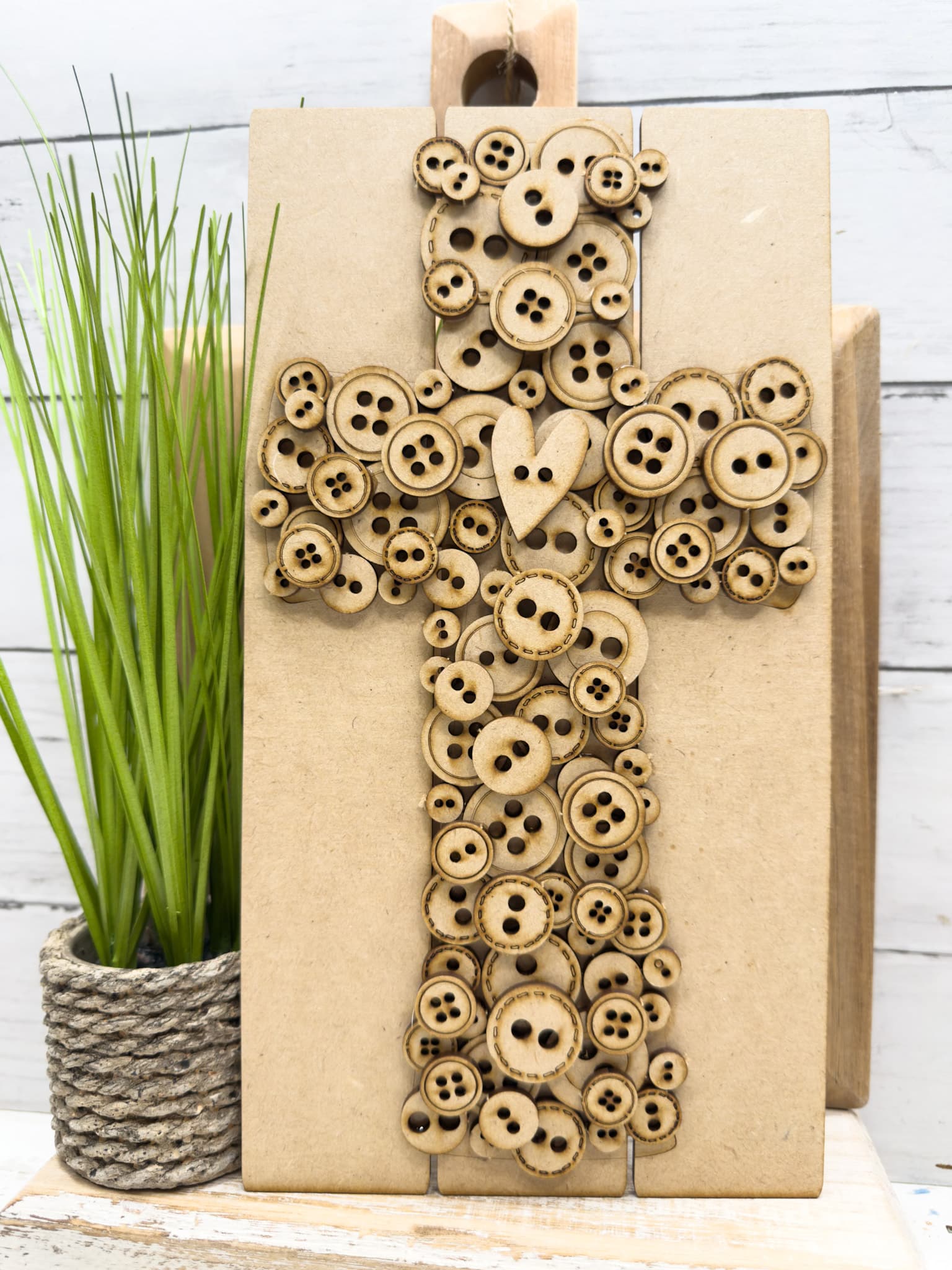 Easy Faith-Based Wall Decor Tutorial: Rustic Buttons Cross DIY Kit