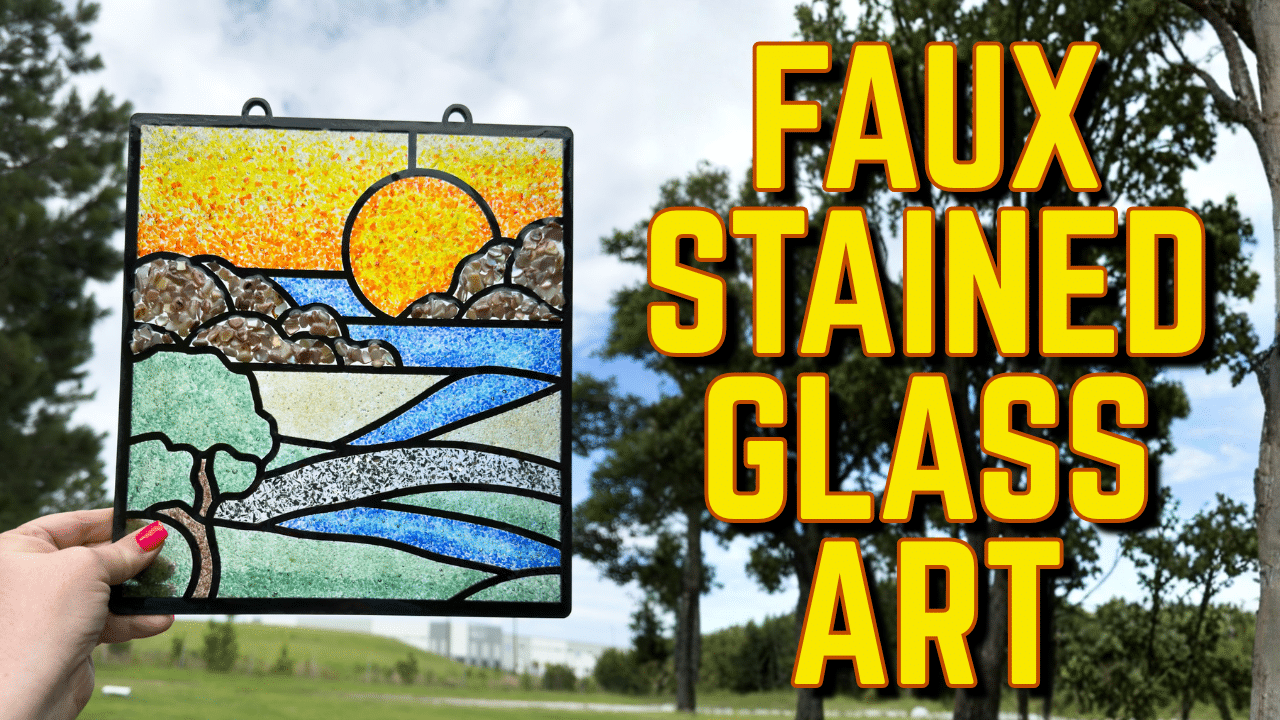 Scenic DIY Suncatcher -Faux Stained Glass Techniques