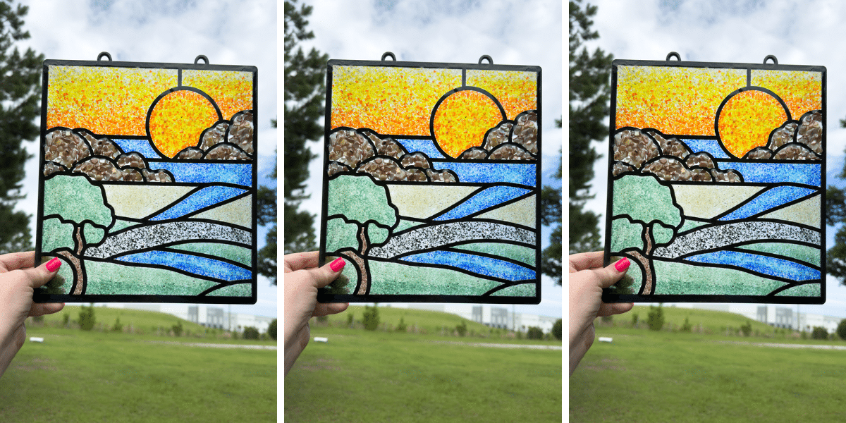 Scenic DIY Suncatcher -Faux Stained Glass Techniques