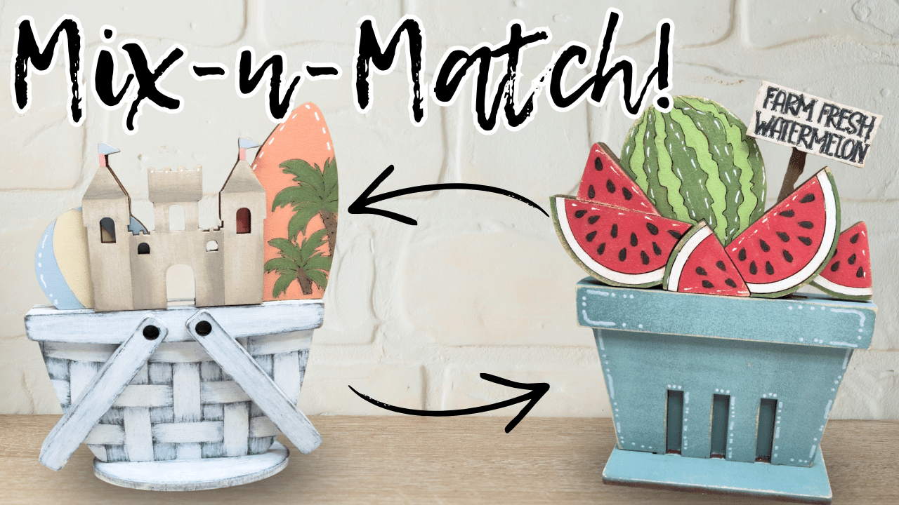 Interchangeable Decor for Summer: Watermelon and Sand Castle Inserts