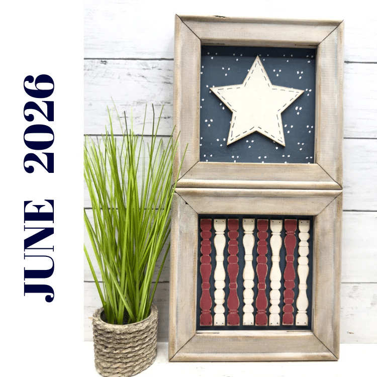 spindle vertical american flag with one star on top and 4 white spindles going down