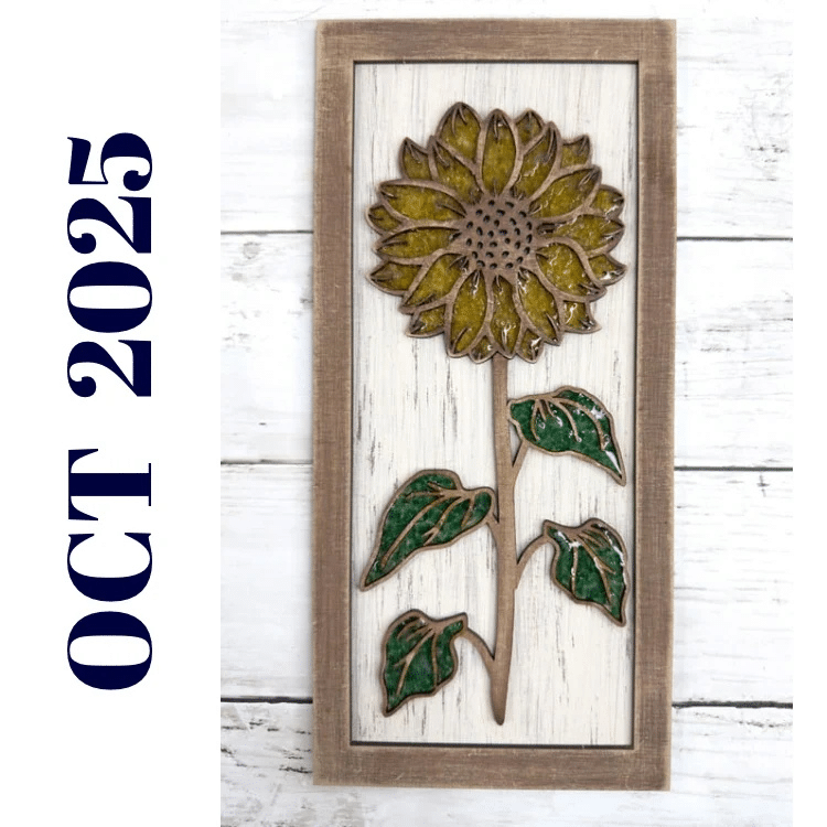 decorative sunflower framed sign painted and assembled