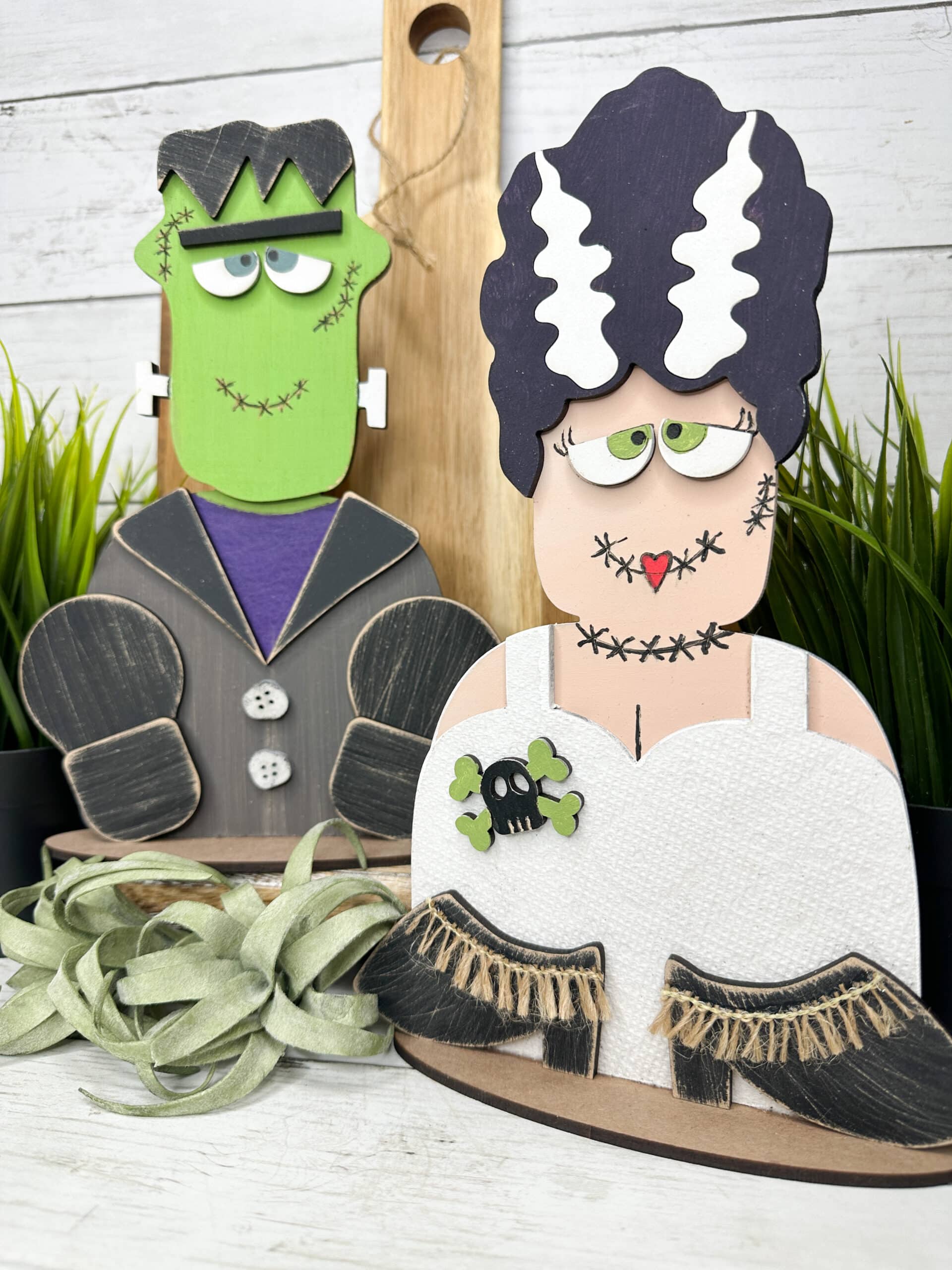 bride of frankenstein and frankenstein diy craft kits painted and assembled for example inspiration